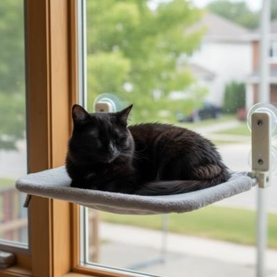 Hamac pour Chat Fenêtre noir