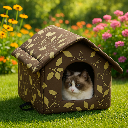 maison exterieur pour chat marron