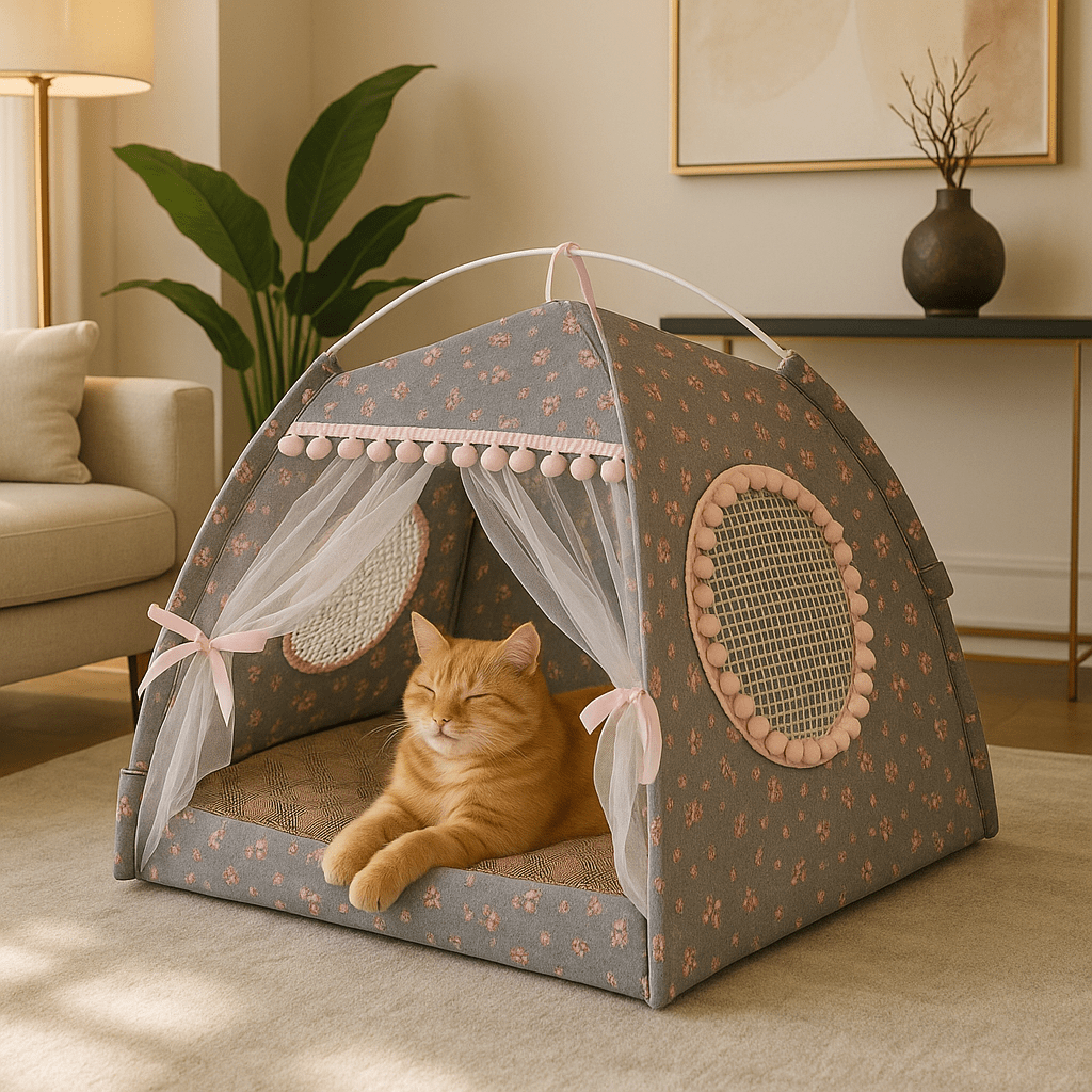 Niche pour Chat | Le Confortable™ - Gris - Le Sommeil du Chat