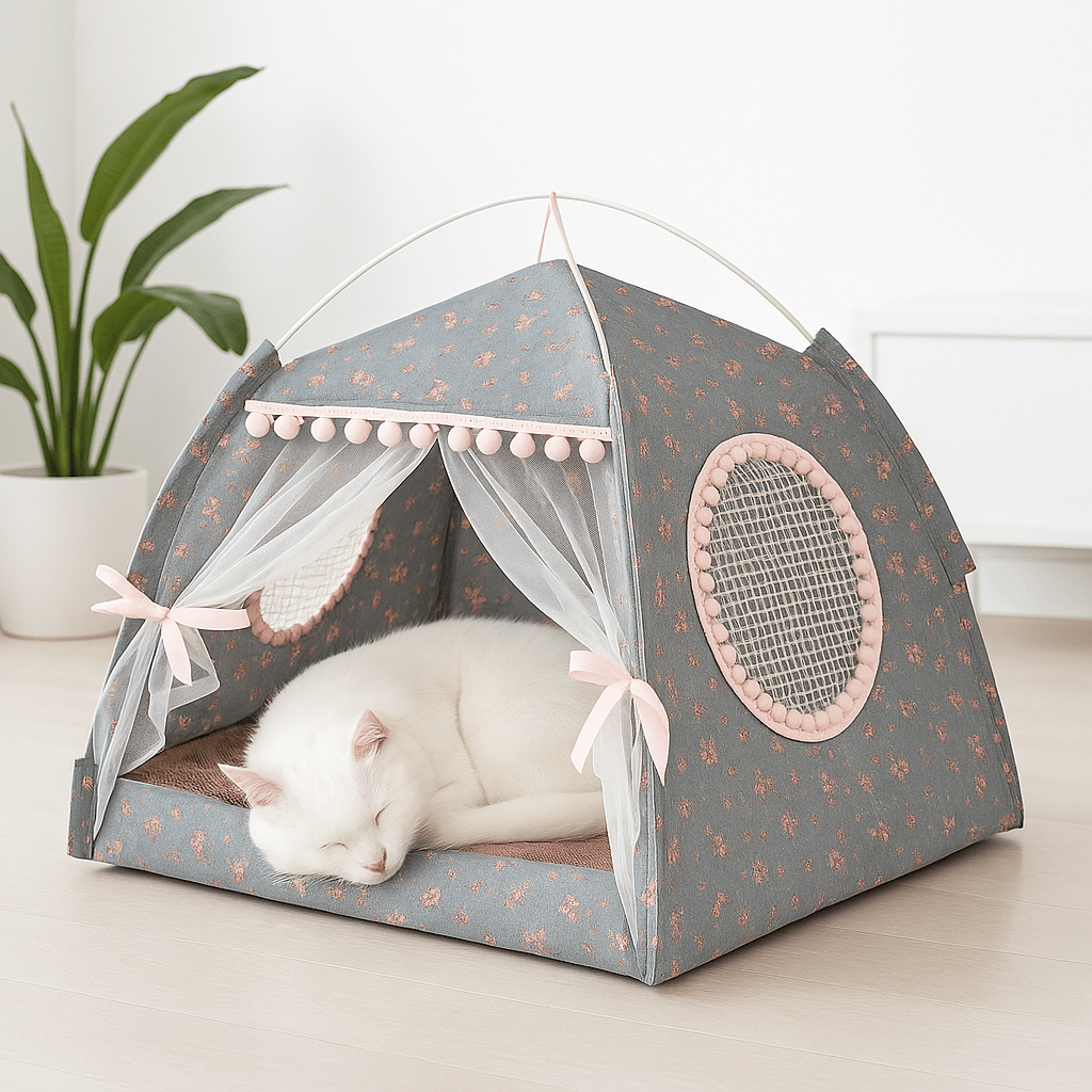 Niche pour Chat | Le Confortable™ - Gris - Le Sommeil du Chat