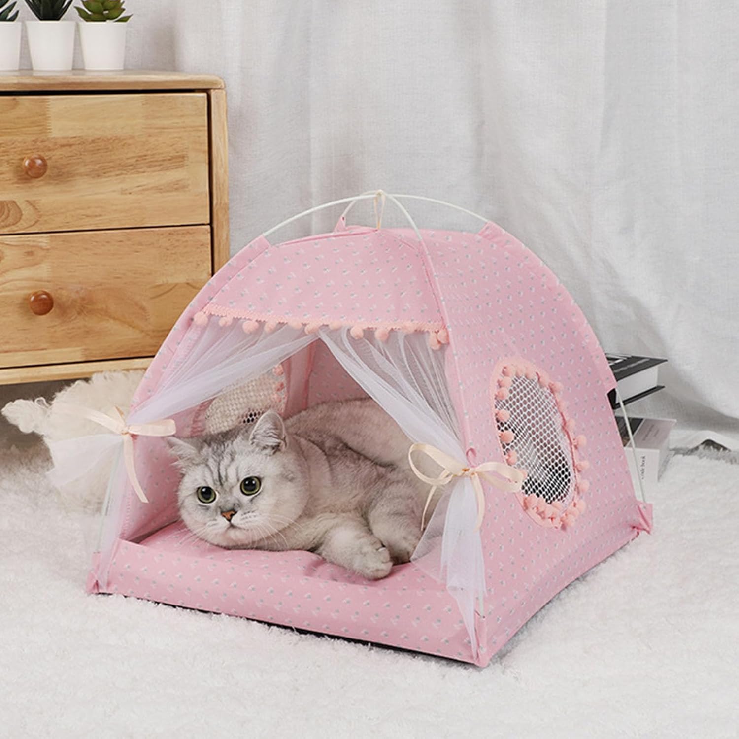 niche pour chat roses