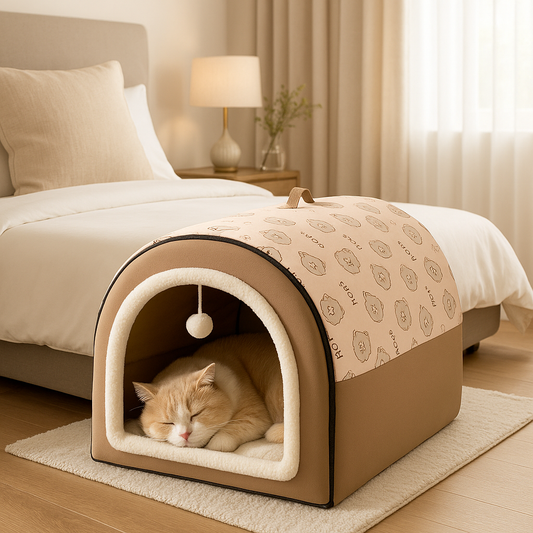 niche pour chaton marron