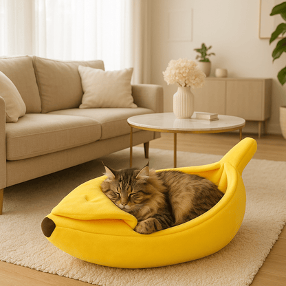 Panier pour Chat en forme de banane